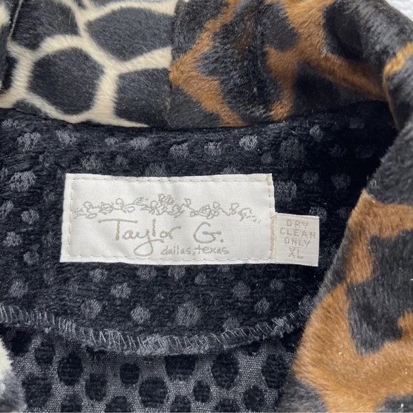 Vtg Taylor G Animal Print Black Jacket Sz XL Eclectic Artsy Dallas Tx Old Money - Picture 8 of 9